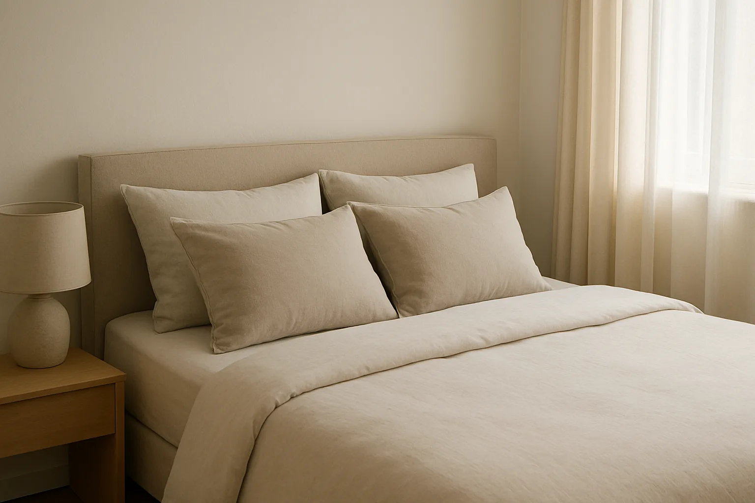 역류 방지를 위해 상체를 약간 높인 편안한 침대 세팅