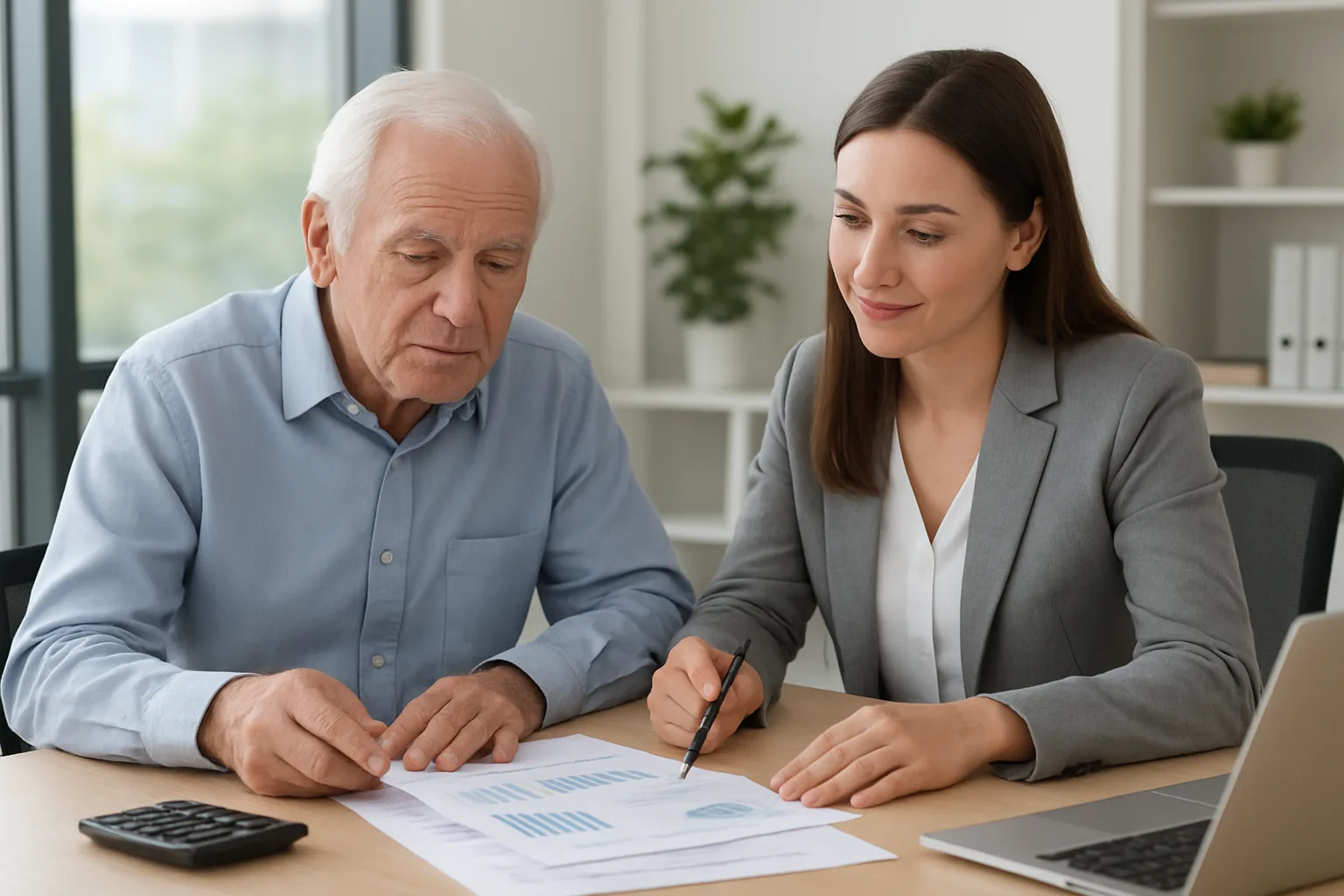 세무 전문가와 함께 투명한 자금 출처 증빙 서류를 검토하는 장면