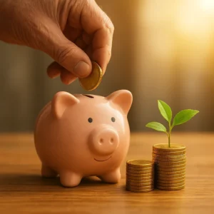 2026년 IRP 한도 상향을 활용해 은퇴 자금을 차곡차곡 저축하는 금화와 저금통 모습