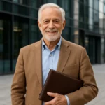 2026년 고령자 고용 장려금과 재취업 성공을 상징하는 밝은 표정의 시니어 직장인 모습입니다.