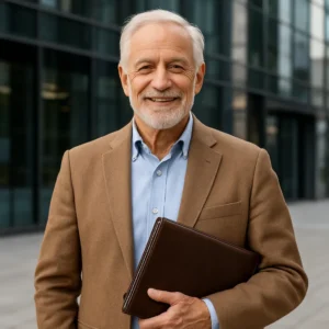 2026년 고령자 고용 장려금과 재취업 성공을 상징하는 밝은 표정의 시니어 직장인 모습입니다.